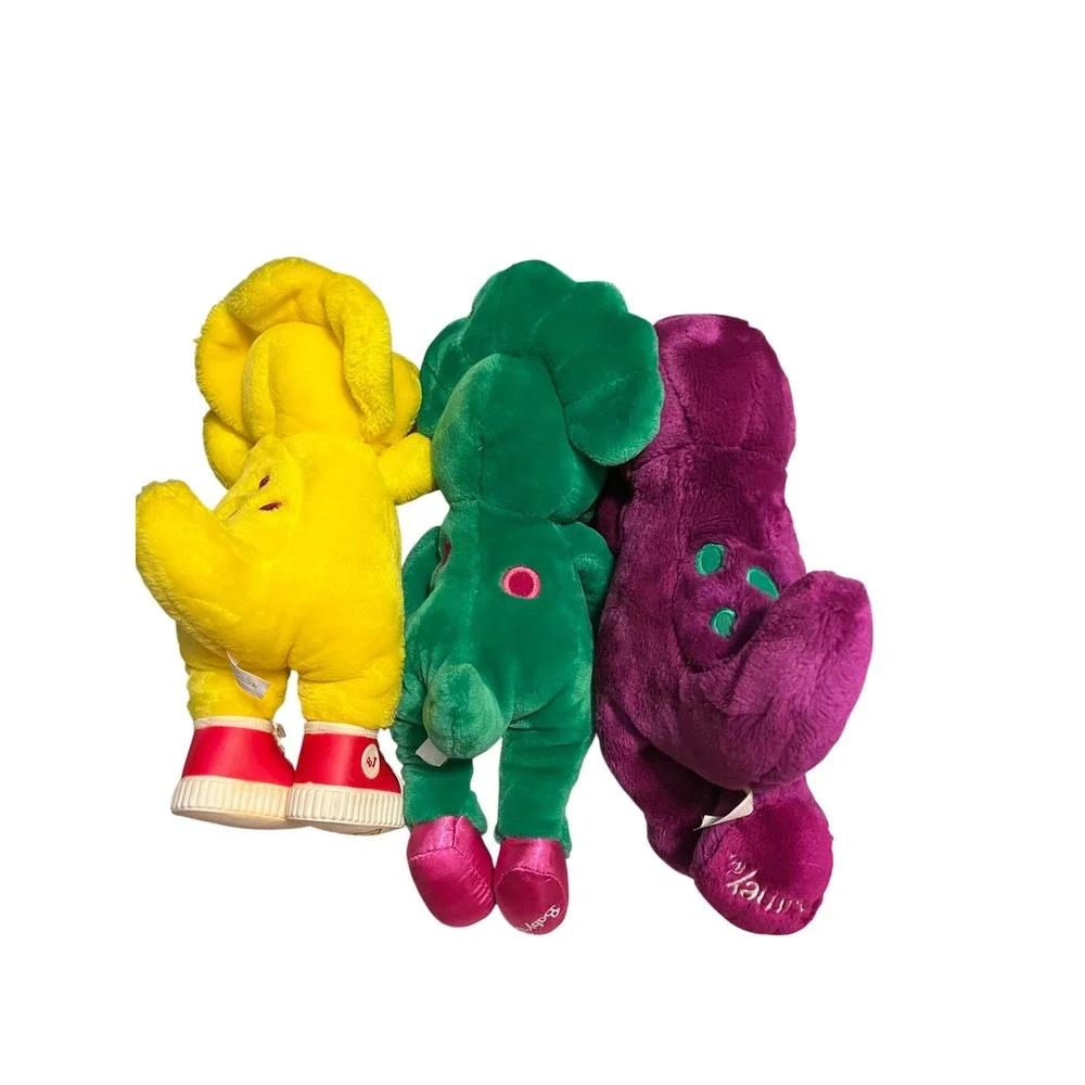 Vintage Barney Baby Bop BJ Plush Set Lyons Group 90s Dinosaur Stuffed Animals